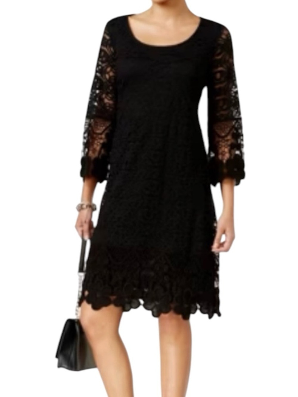 Alfani | Black Lace Long Sleeve Dress Sz M EUC